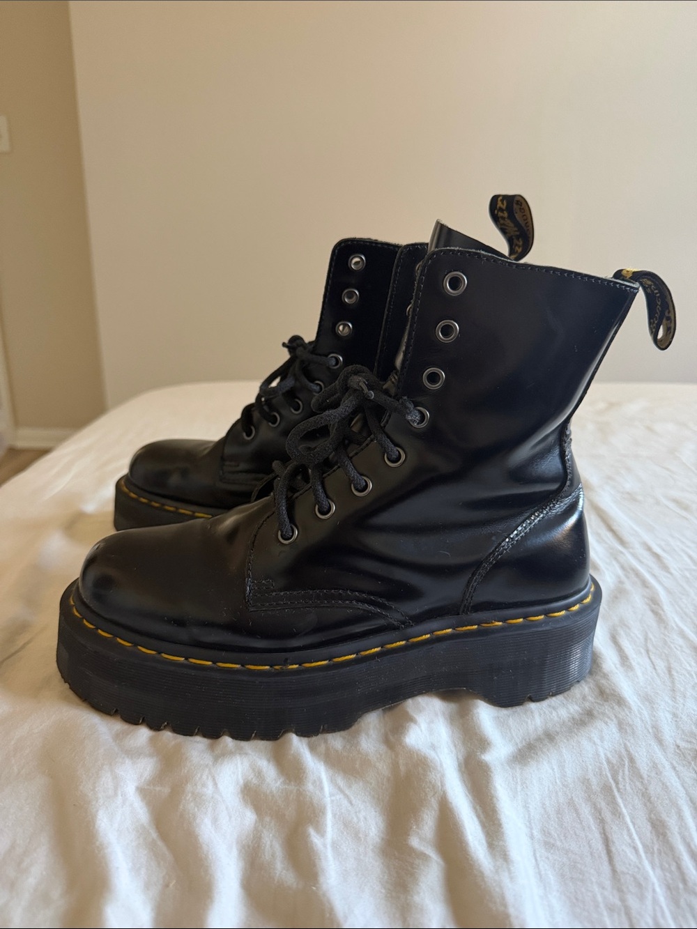 Dr Martens Jadon Smooth Leather Platforms - Picture 7 of 8